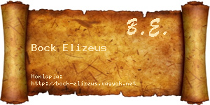 Bock Elizeus névjegykártya